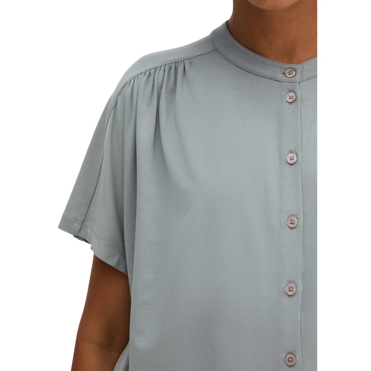 Blouse en jersey regular en LENZING™ ECOVERO™ gris, MARC O'POLO