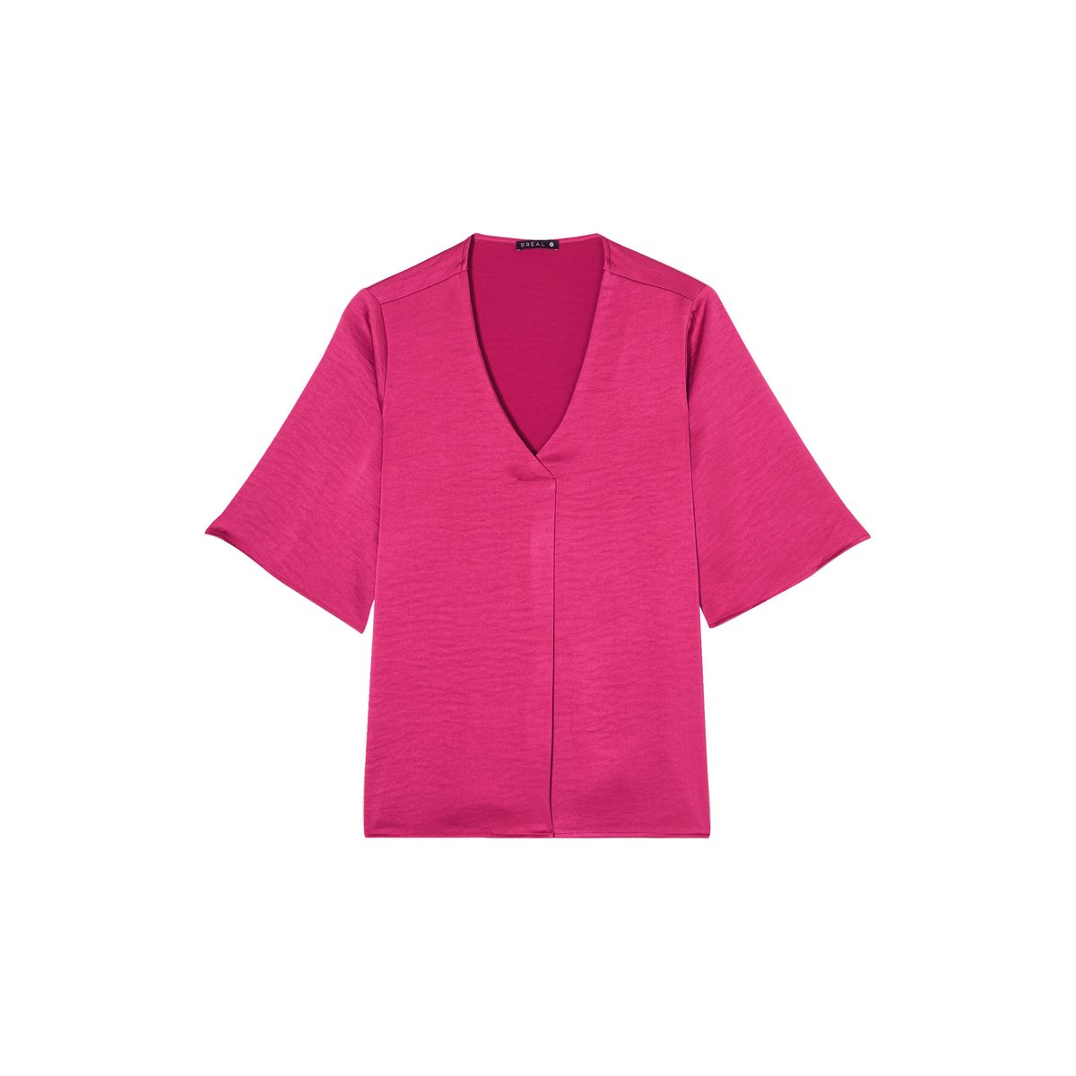 Blouse manches 3/4 satin rose fushia, BREAL