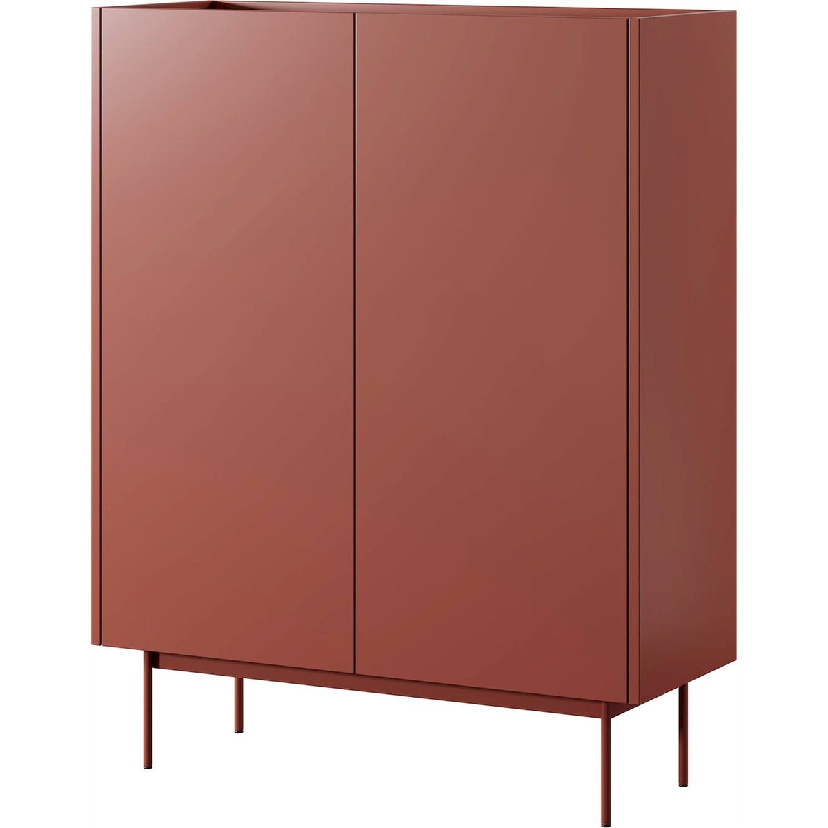 Commode haute 2 portes collection COLOR brique, RECOLLECTION