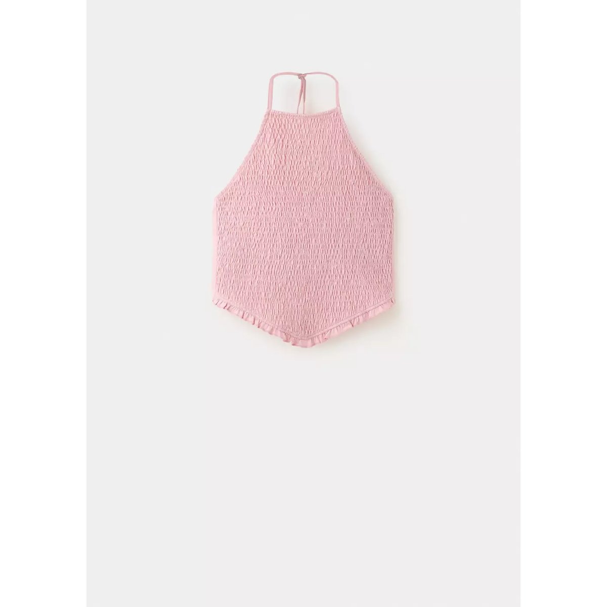 Top emmanchures américaines à fronces rose pastel, MANGO TEEN