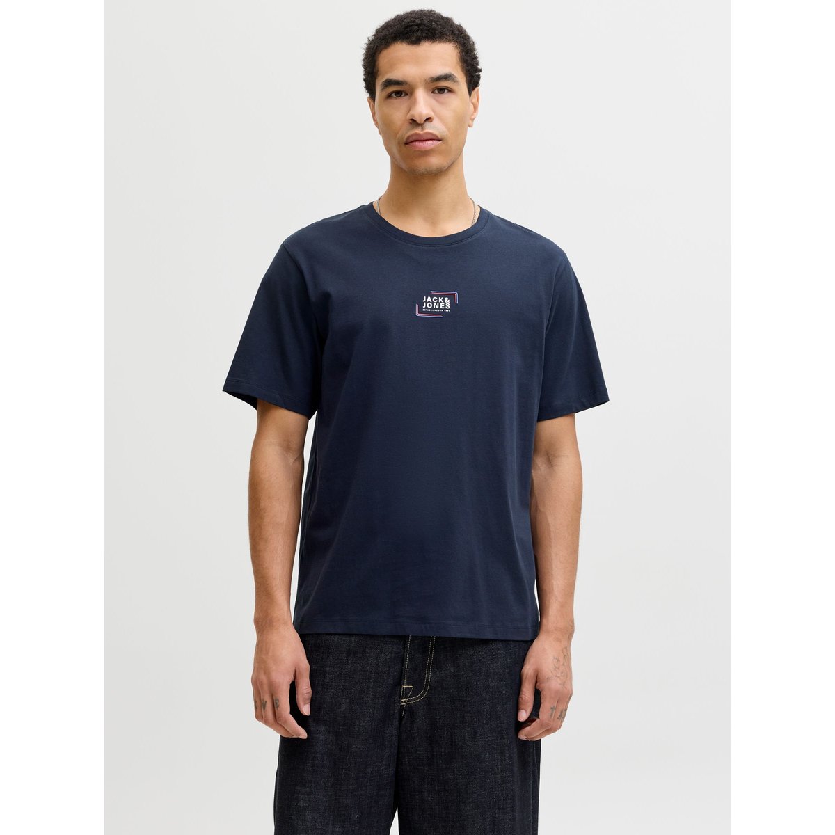 T-shirt manches courtes bleu marine, JACK & JONES