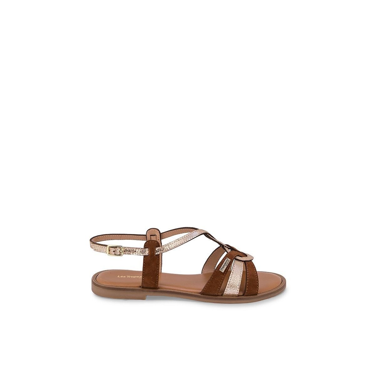 Habby Leather T-Bar Shoes tan/gold-coloured, LES TROPEZIENNES PAR M.BELARBI