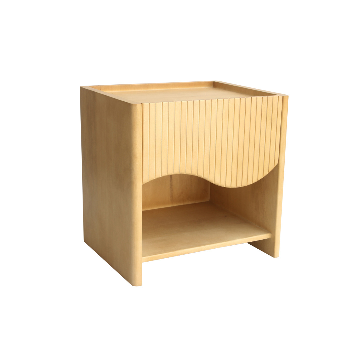 Table de chevet avec tiroir en bois manguier massif NEREA bois brut, MILIBOO
