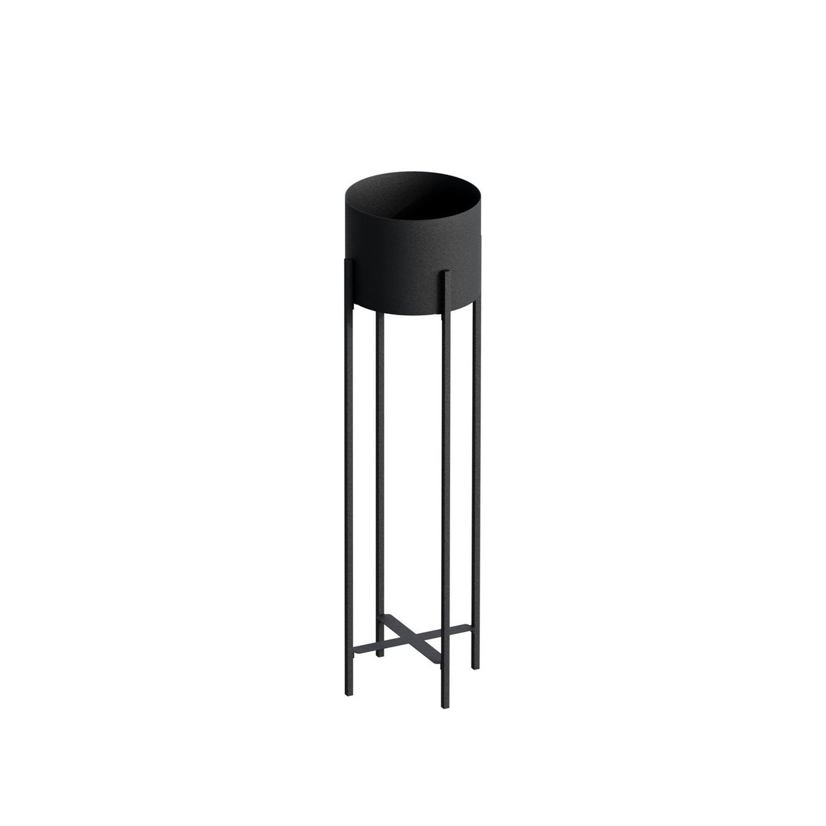 Cache-pot sur pied en métal noir – style moderne, 78 cm noir, PIER IMPORT