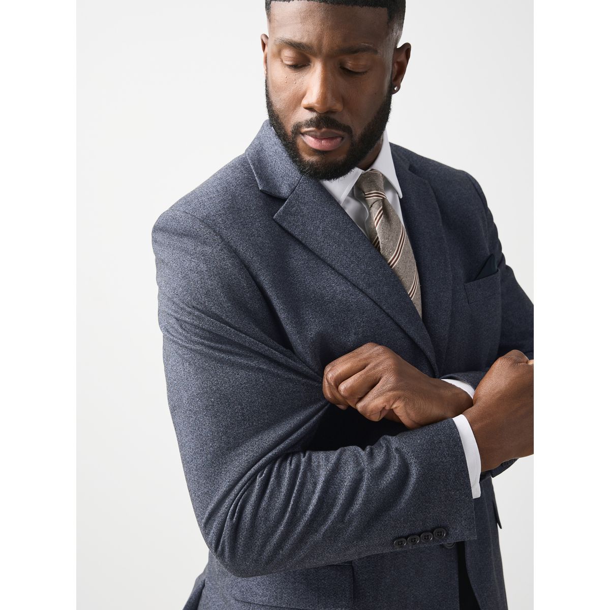Veste motionflex en flanelle stretch bleu, NEXT