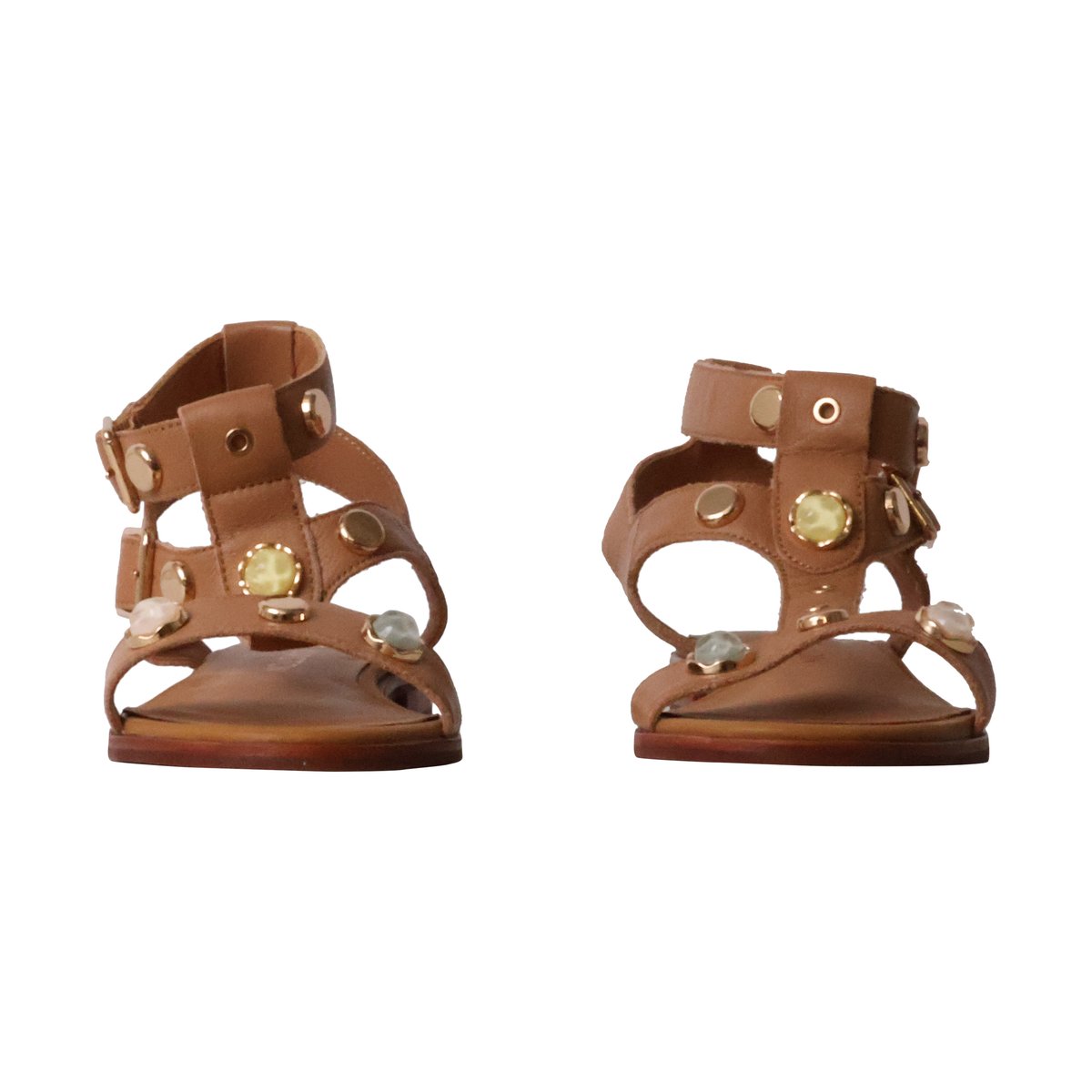 Sandales Cuir Athena camel, EMILIE KARSTON