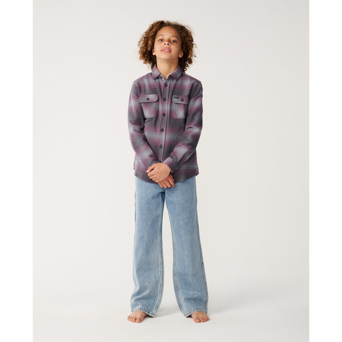 Chemise manches longues en flanelle COUNT charcoal grey, RIP CURL