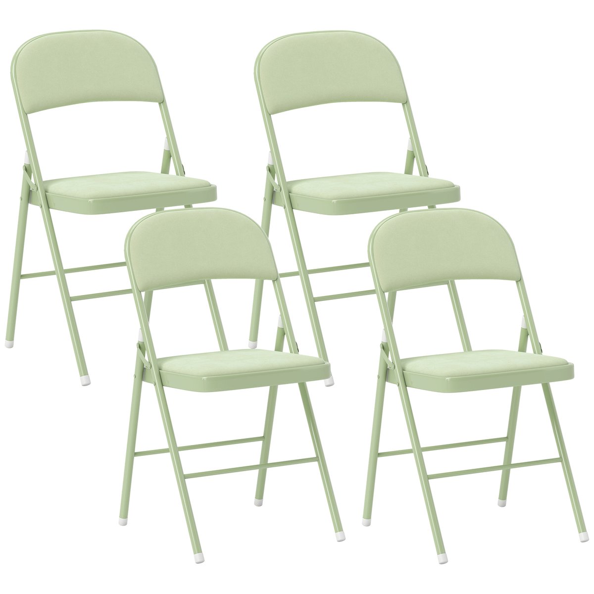 Chaise pliante Velours (100 % polyester) Vert vert, HOMCOM