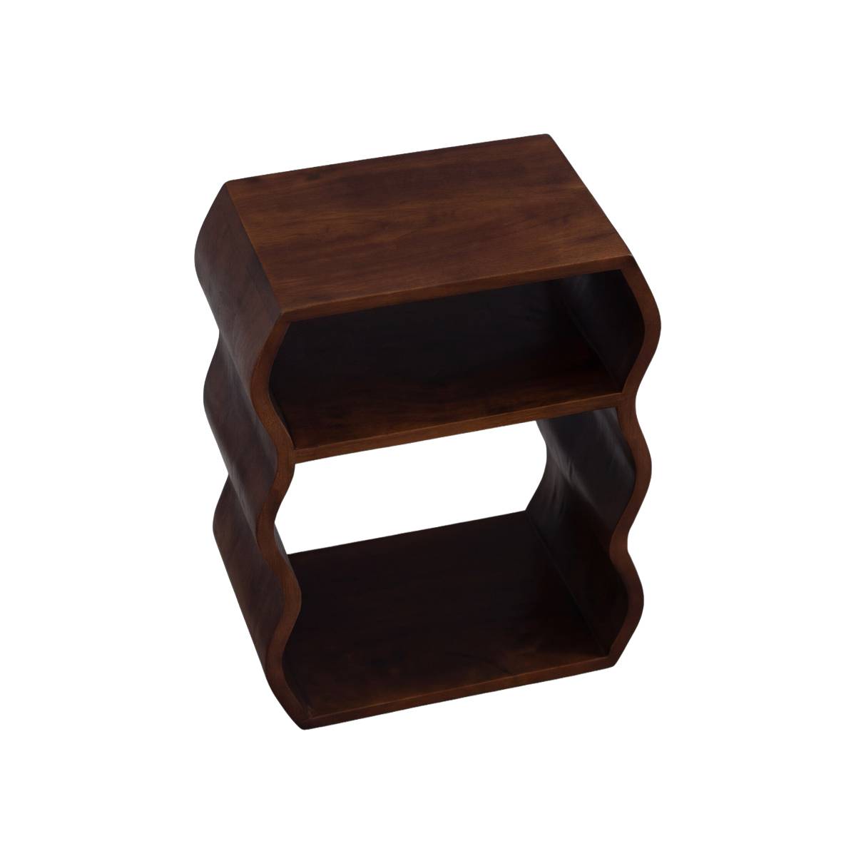 Table de chevet en bois de manguier vagues  MAORA bois foncé, MADE IN MEUBLES 