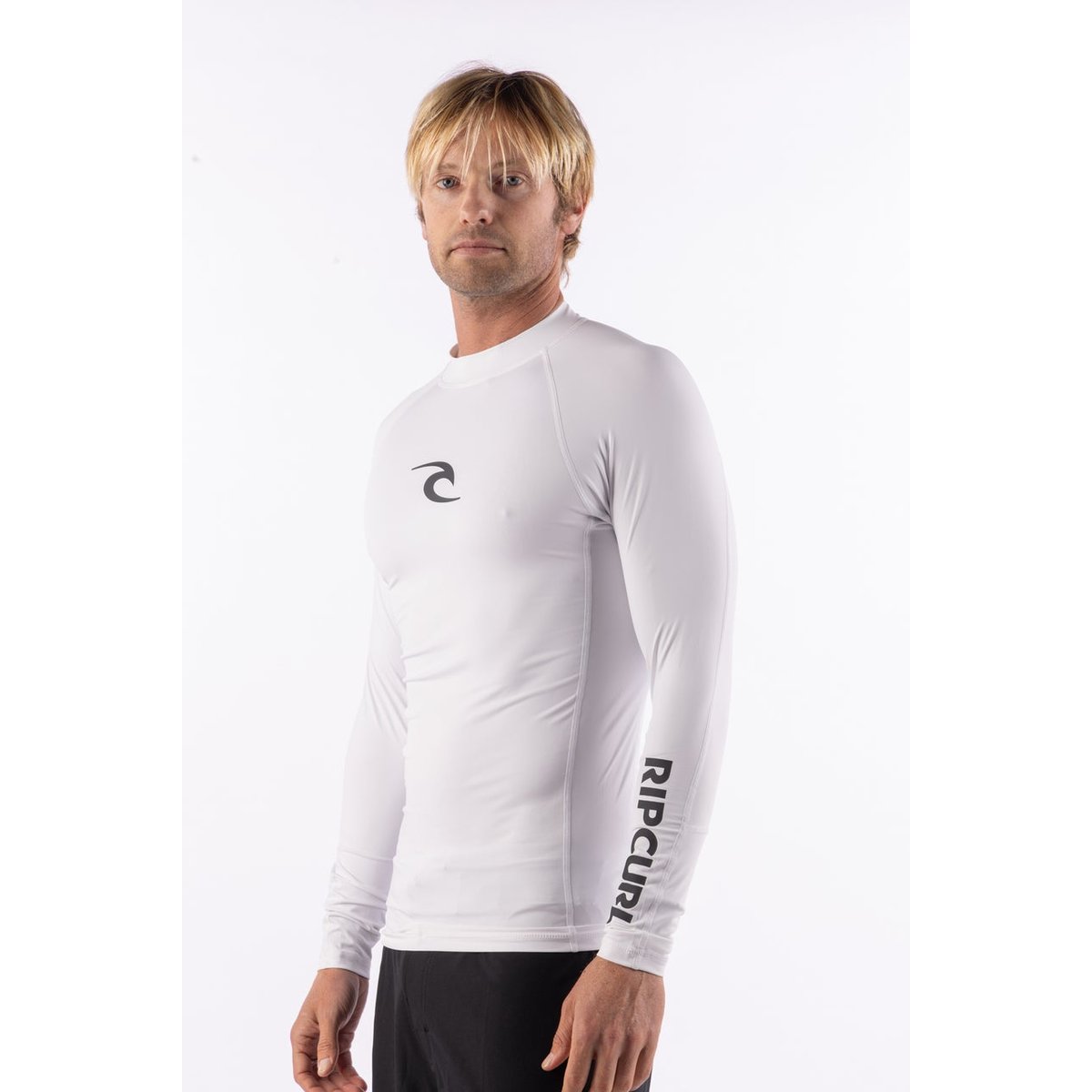 T-shirt anti-UV ajusté à manches longues pour homme AZ blanc, RIP CURL