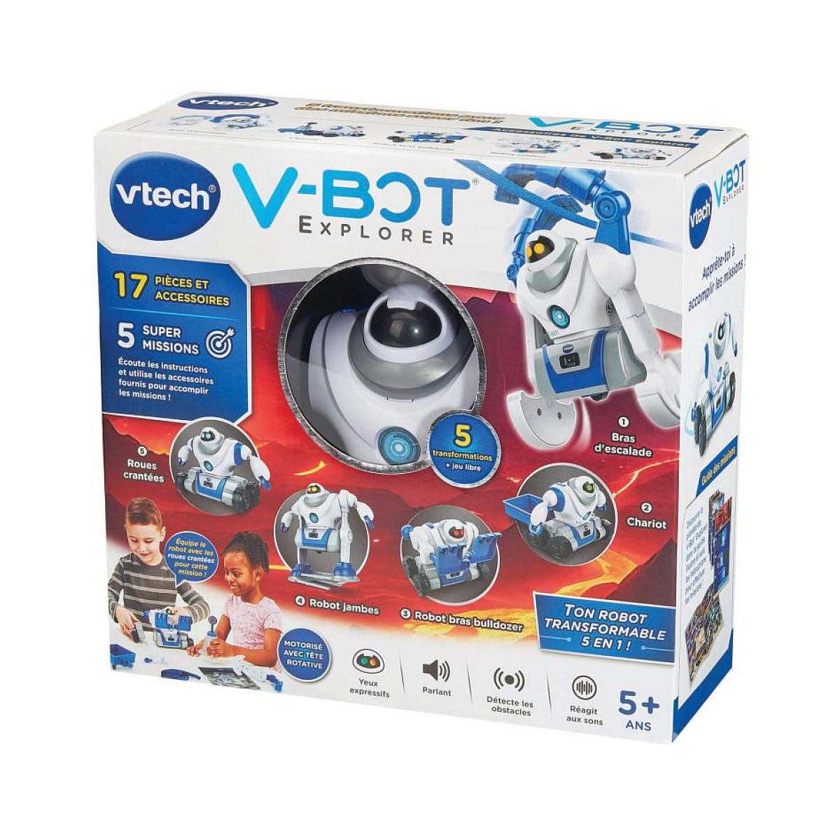 V-bot explorer, mon robot 5 en 1 rouge, VTECH