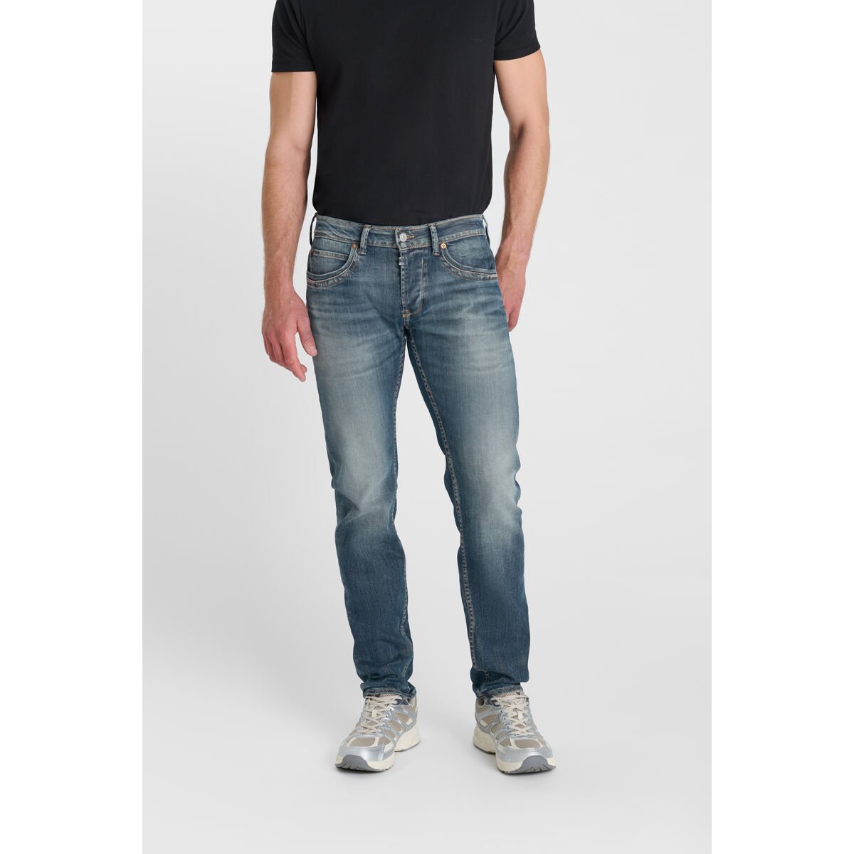 Jeans slim stretch 700/11, longueur 34 blue/beige, LE TEMPS DES CERISES