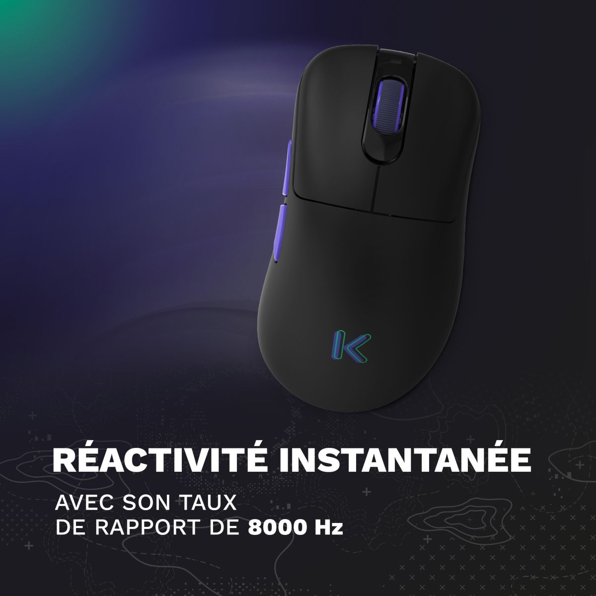 Souris Gamer Sans Fil M20 Pro Noir Ultimate 8K couleur unique, SKILLKORP