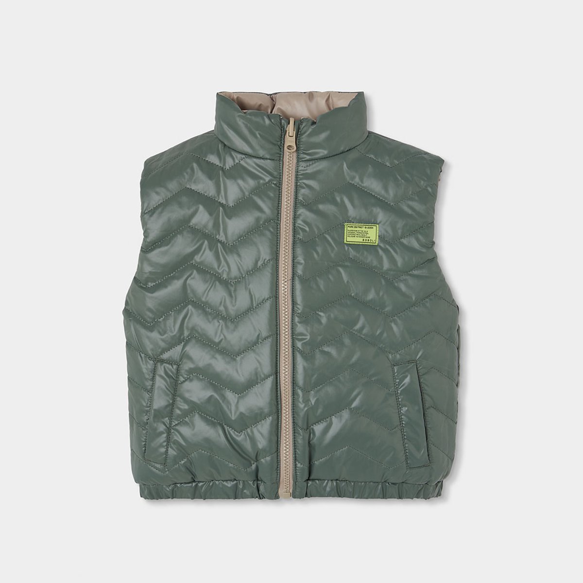 Gilet technique garçon réversible vert, BOBOLI