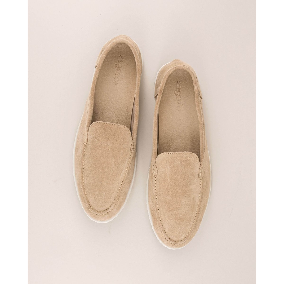 Mocassin cuir suède BYRON beige, ANGARDE