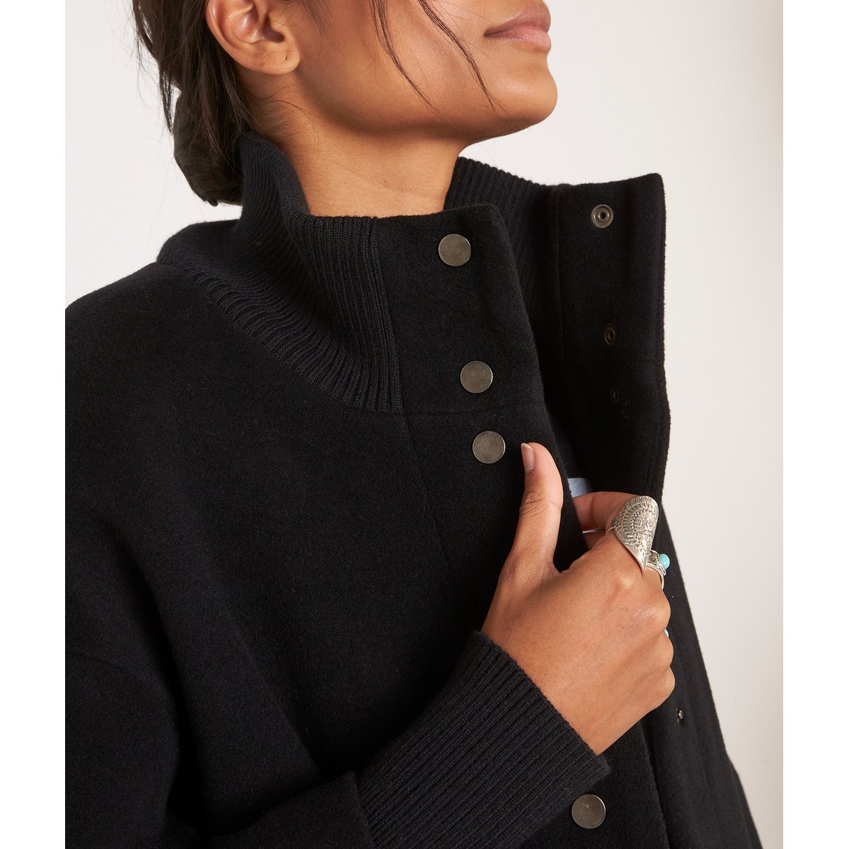 Manteau mi-long MAGDA noir, Maison 123