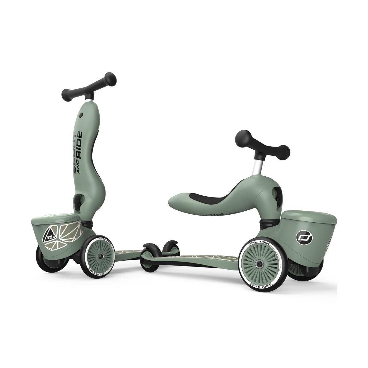 Trottinette évolutive 2 en 1 Highwaykick 1 vert, noir, blanc, SCOOT AND RIDE