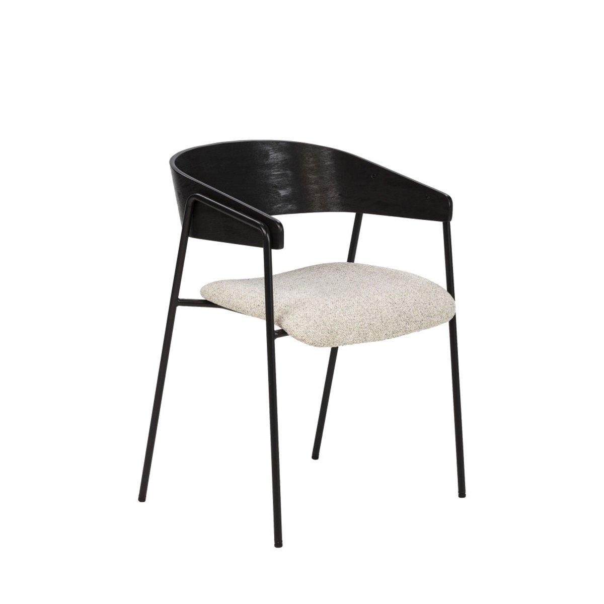 Lot de 2 fauteuils de table en tissu, bois et métal- OPNA beige, DRAWER