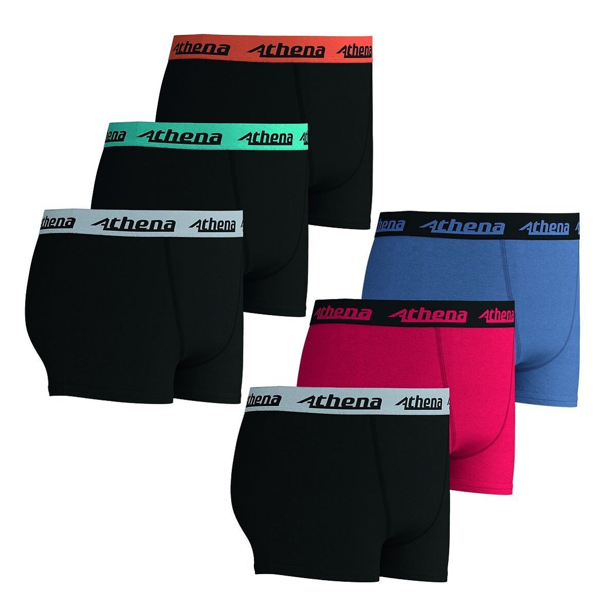 Lot de 6 boxers trio choc, ECO PACK multicolore, ATHENA