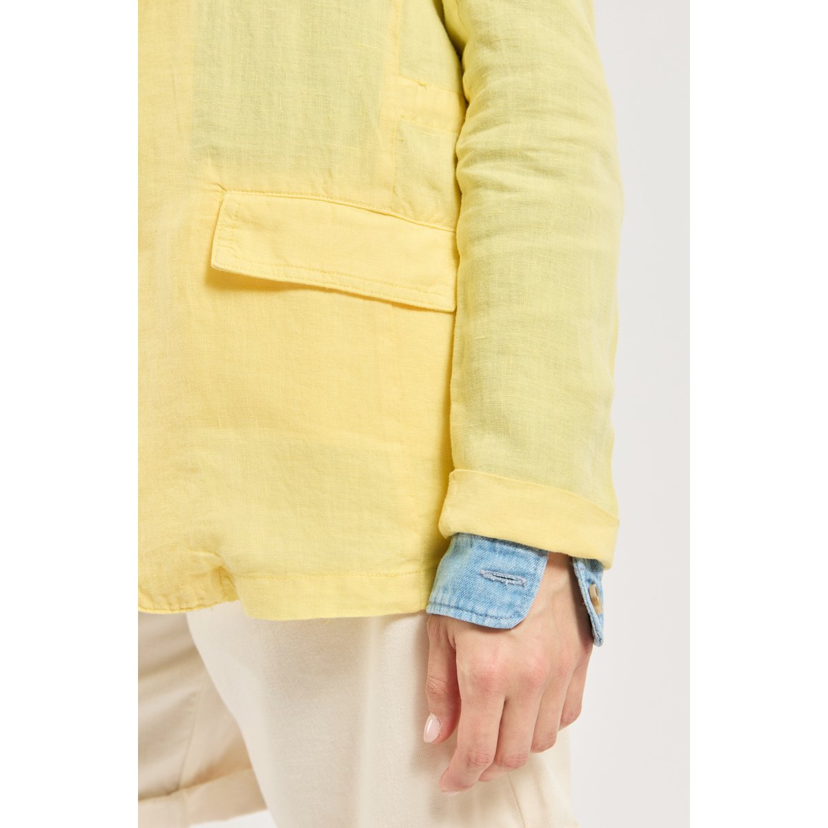Veste saharienne en lin Sienna paille, TERRE & MER