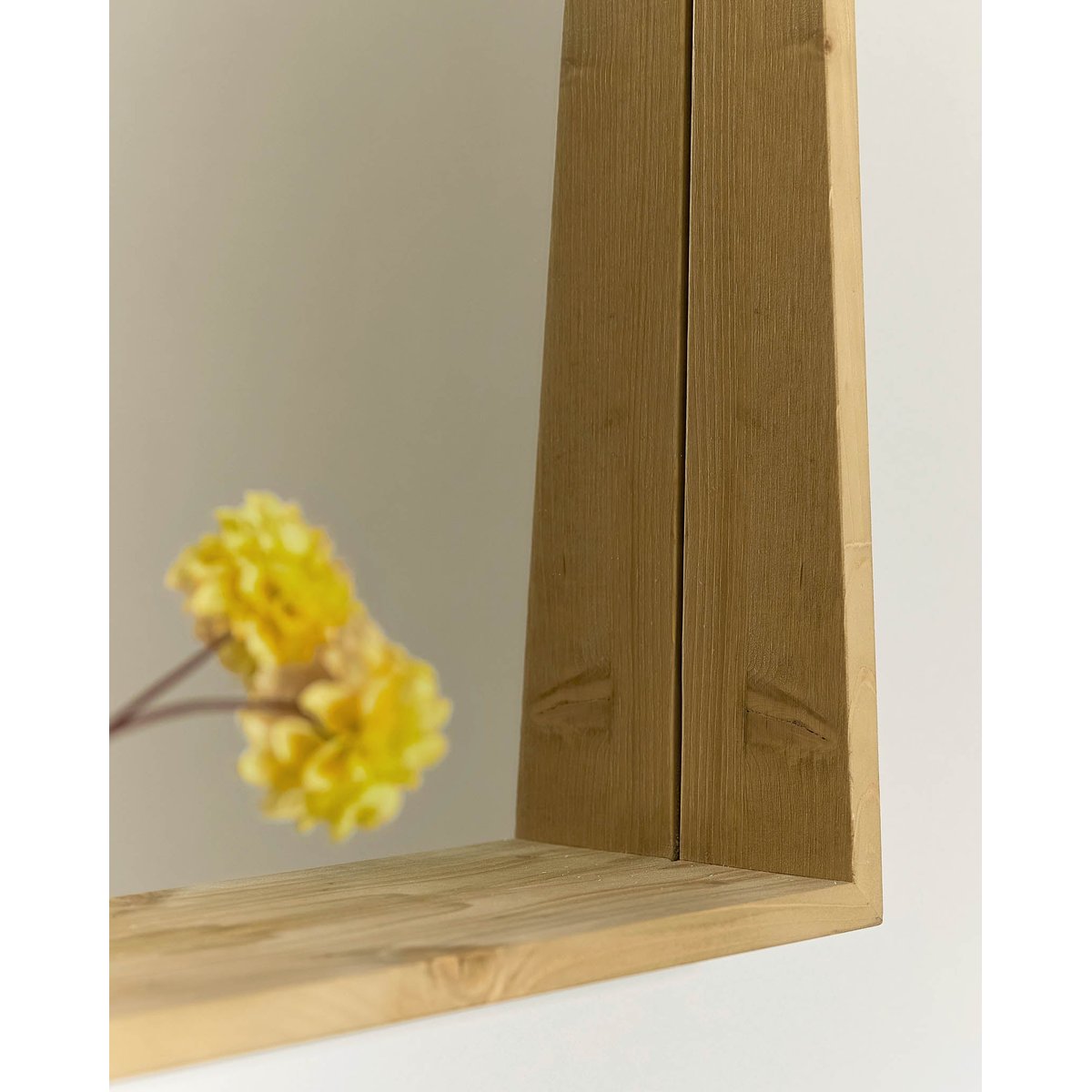 Miroir avec étagère en sapin massif naturel - ANZOR v002230, HANNUN