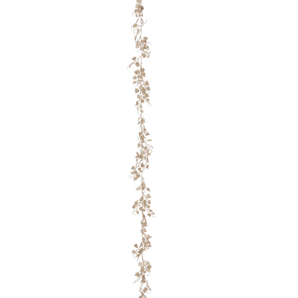 Guirlande fougères 1,80m plastique argent champagne, ATMOSPHERA