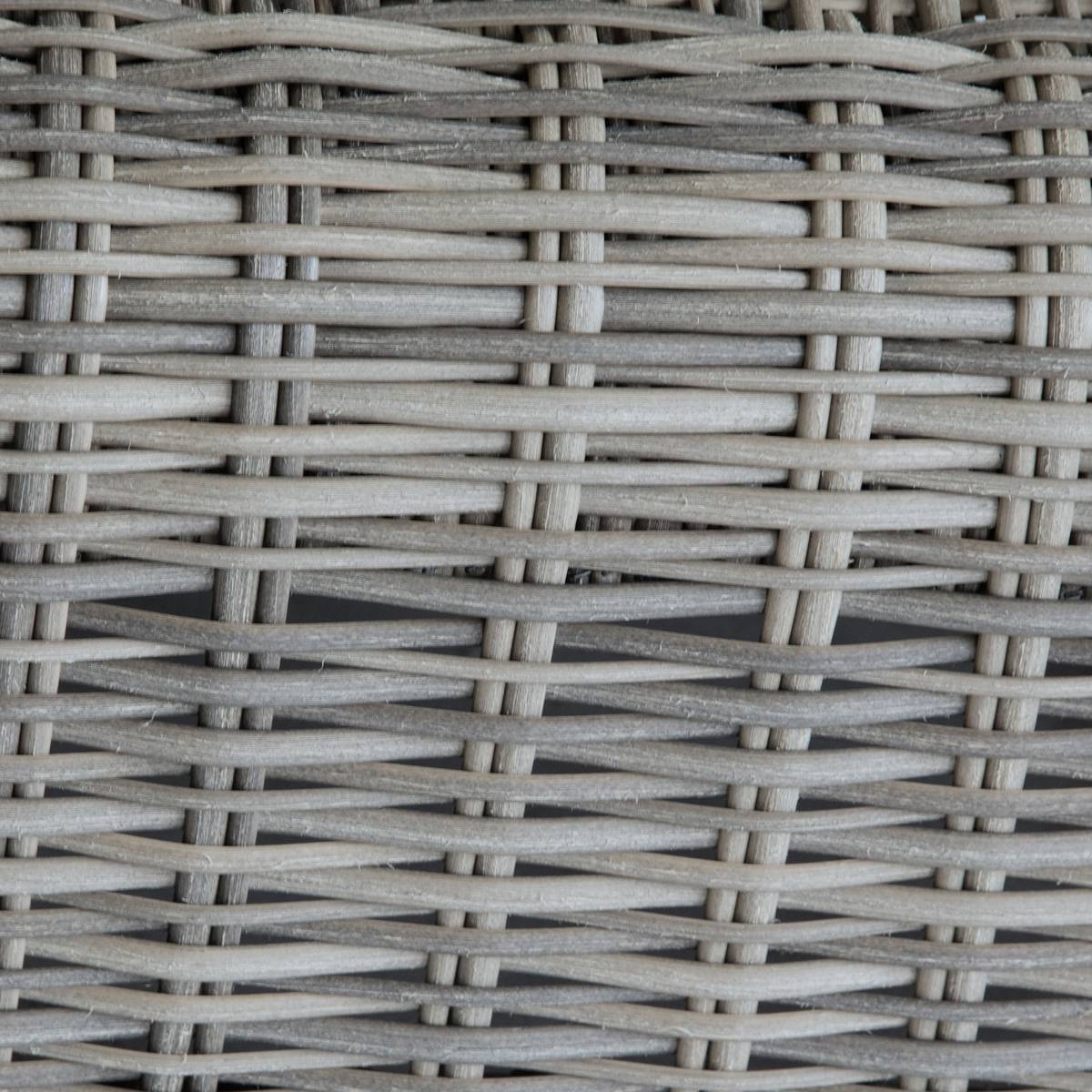 Pouf de jardin en résine tressée MOORÉA gris, HESPERIDE