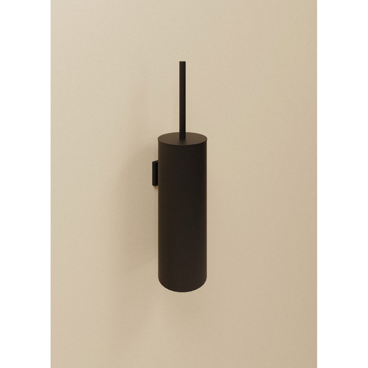 Brosse Wc avec vis ou adhésif KUBIC noir, COSMIC
