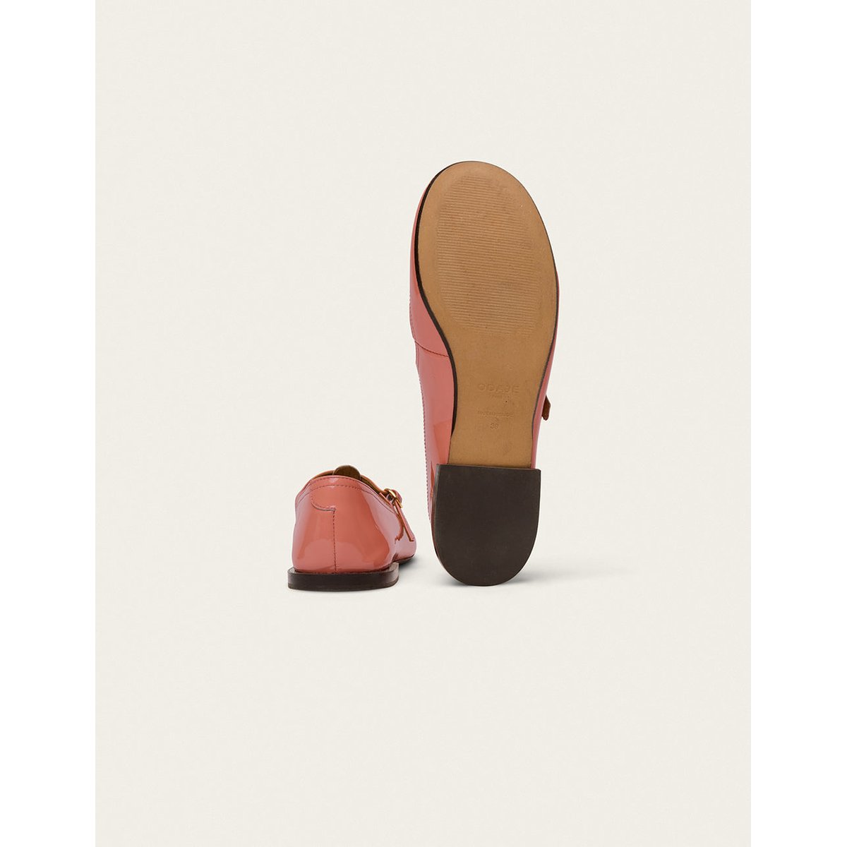 Ballerines NOLA cuir verni pêche, ODAJE
