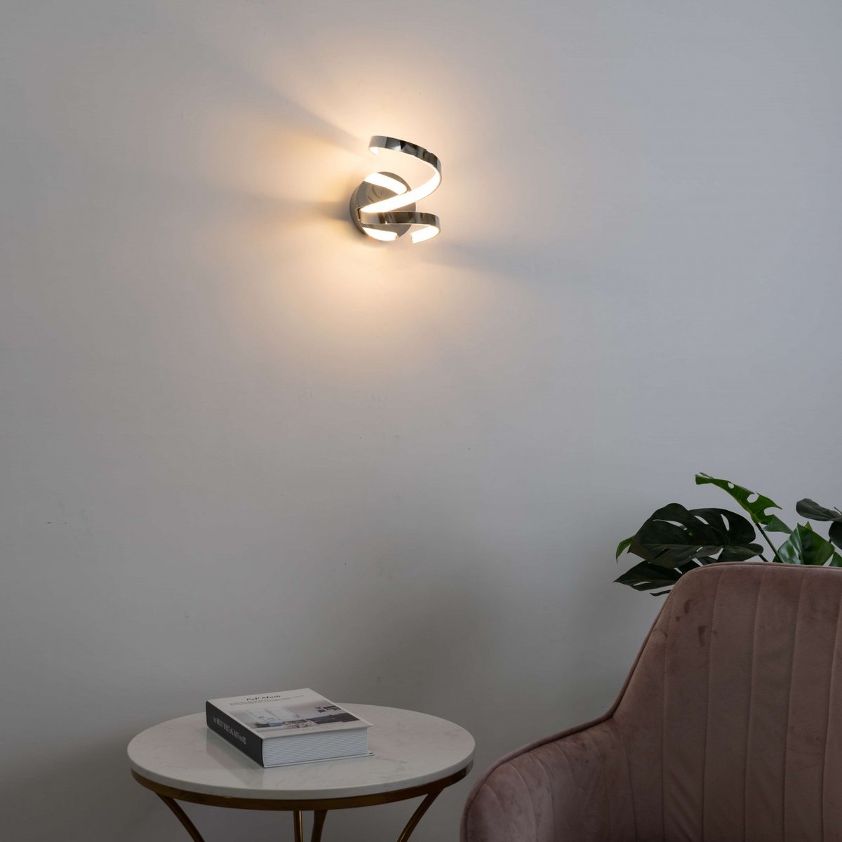 Applique spirale chromée LED - FILM argenté / chromé, KOSILUM