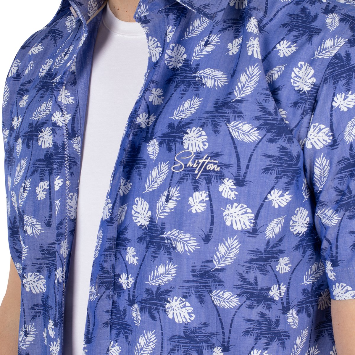Chemise manches courtes isola blu blue, SHILTON