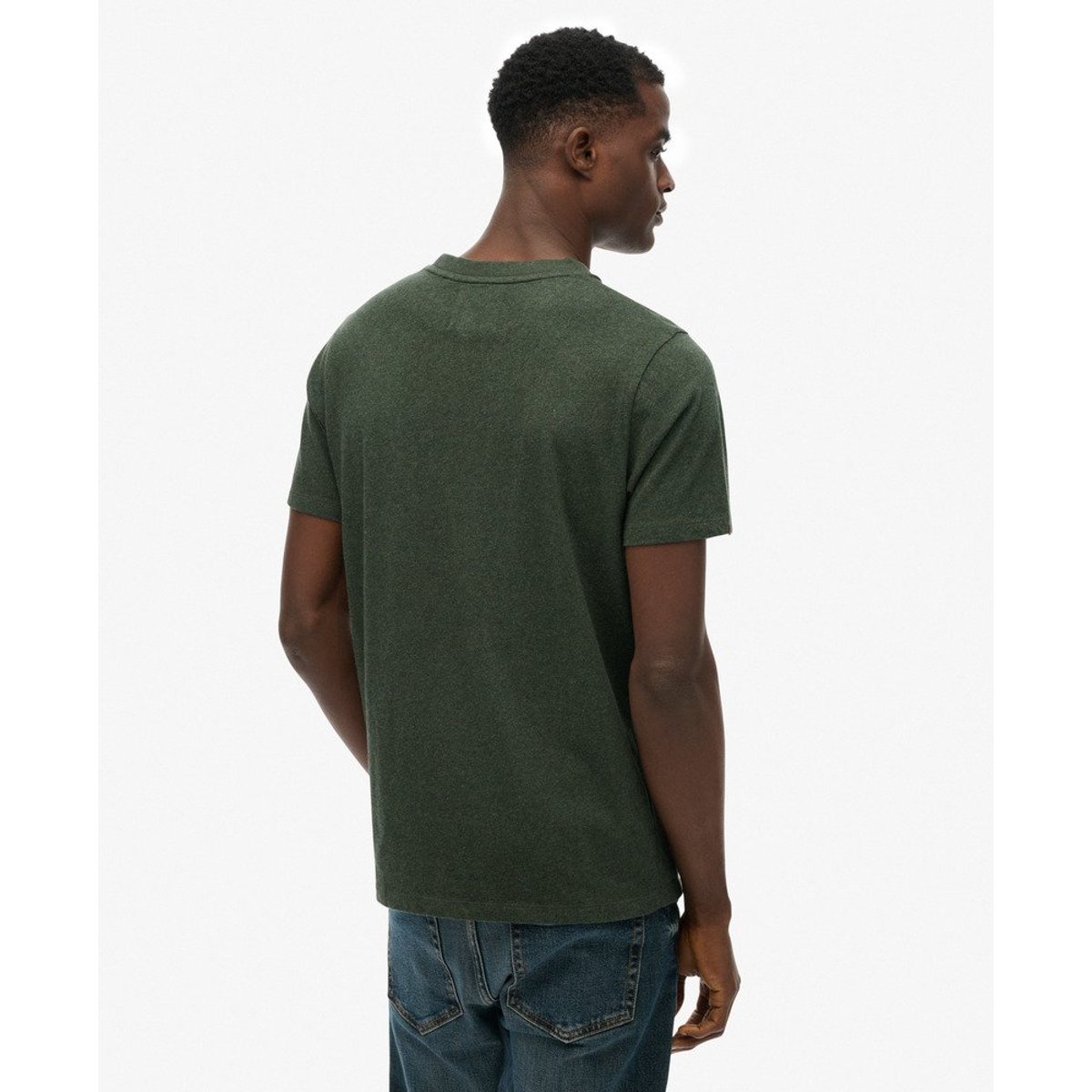 T-shirt décontracté industriel vert forêt foncé chiné, SUPERDRY