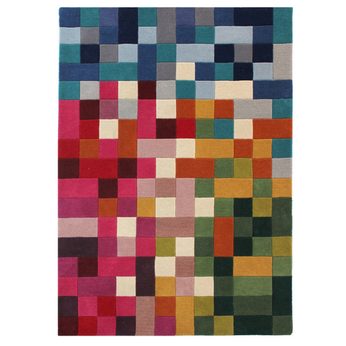 Tapis salon et chambre en laine fait main LUTECE multicolore, NOVATREND