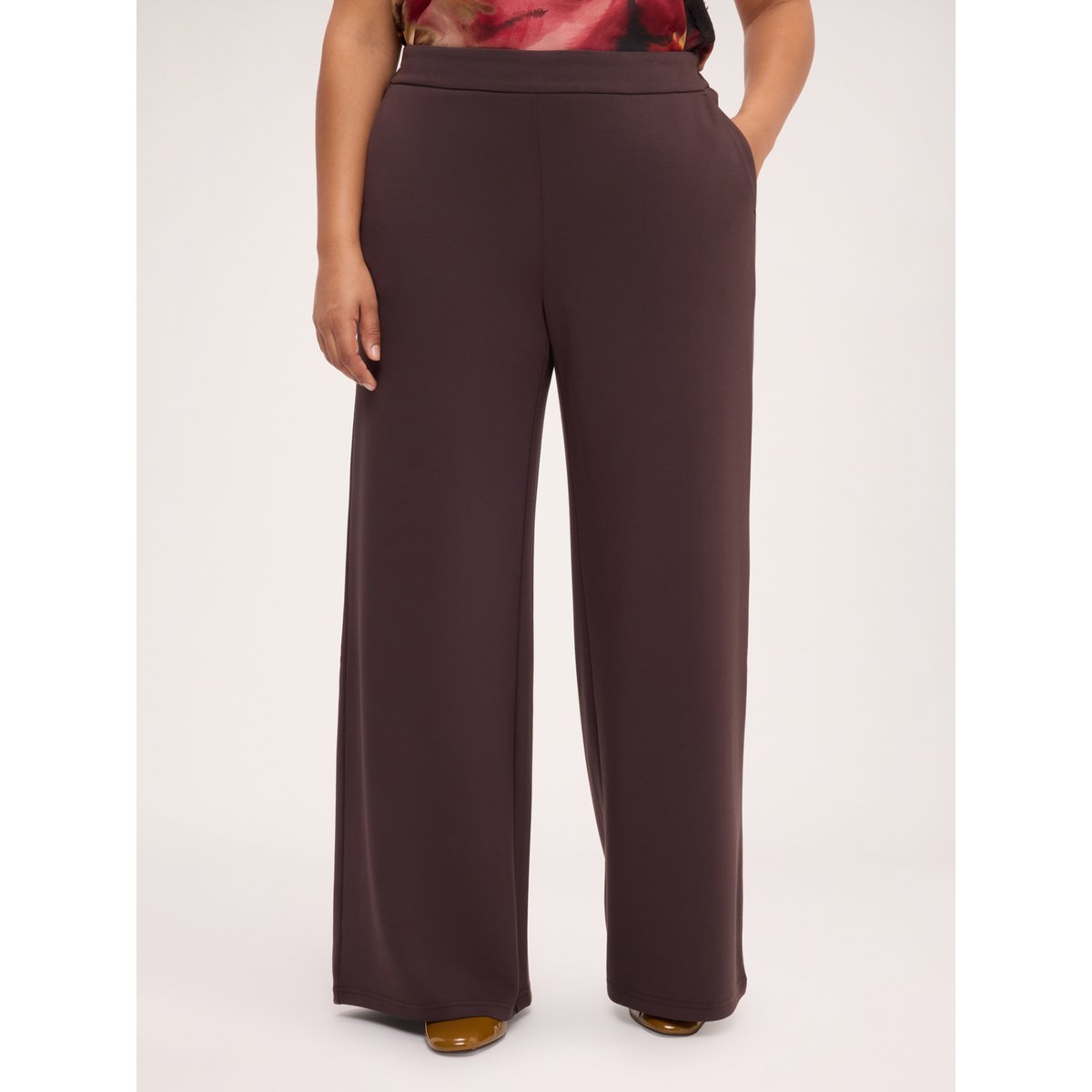 Pantalon à jambes larges marron, FIORELLA RUBINO