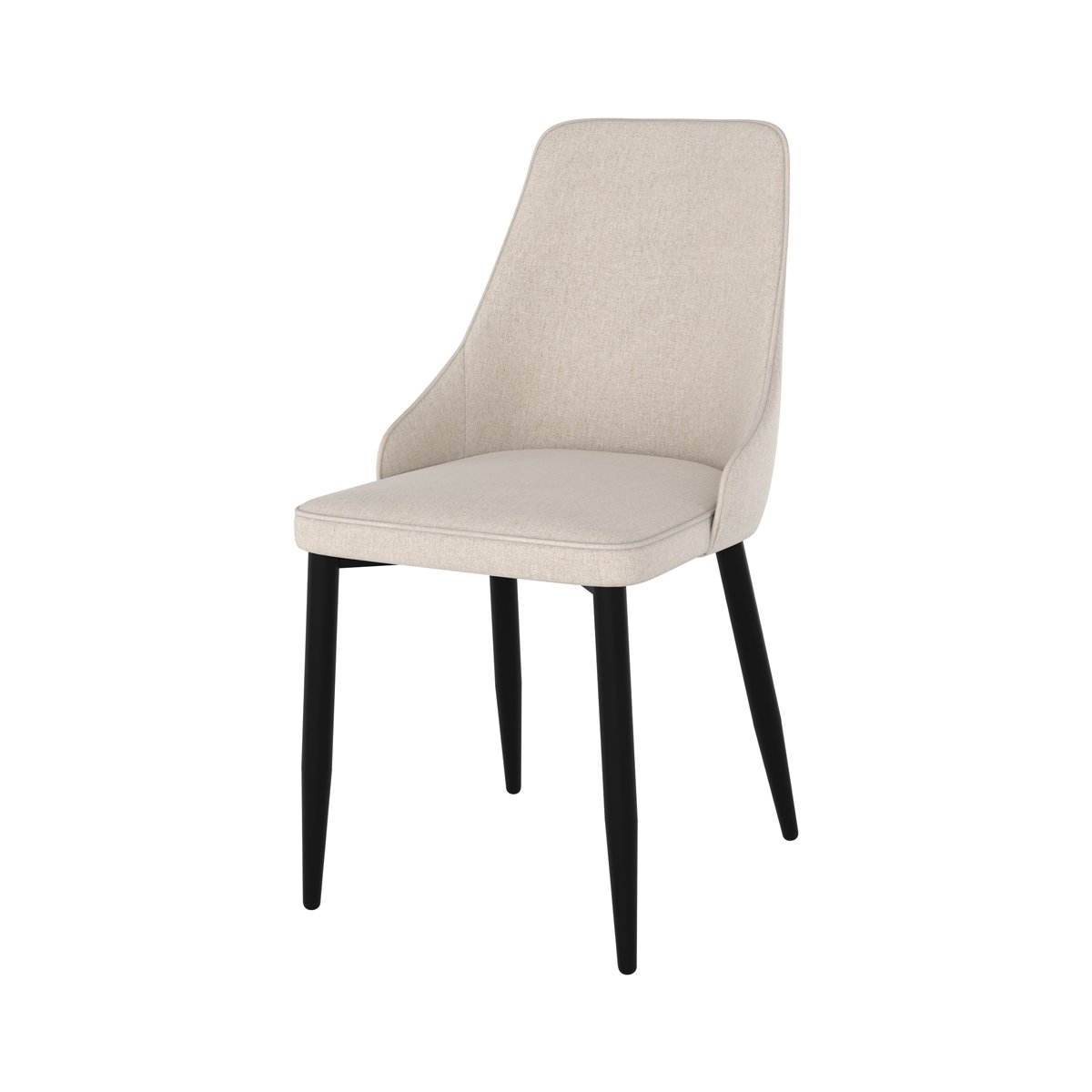 Lot de 2 chaises en tissu et pieds en métal - PIPO beige, MAISON PAVANE