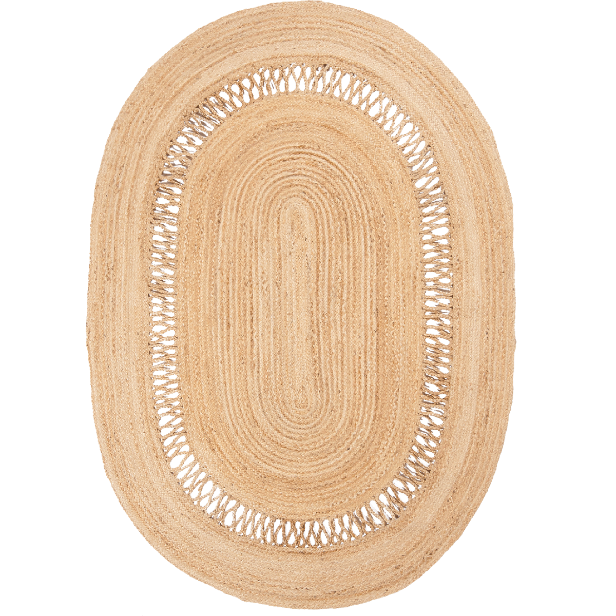 Tapis jute fait main JUTOVAL beige, UN AMOUR DE TAPIS