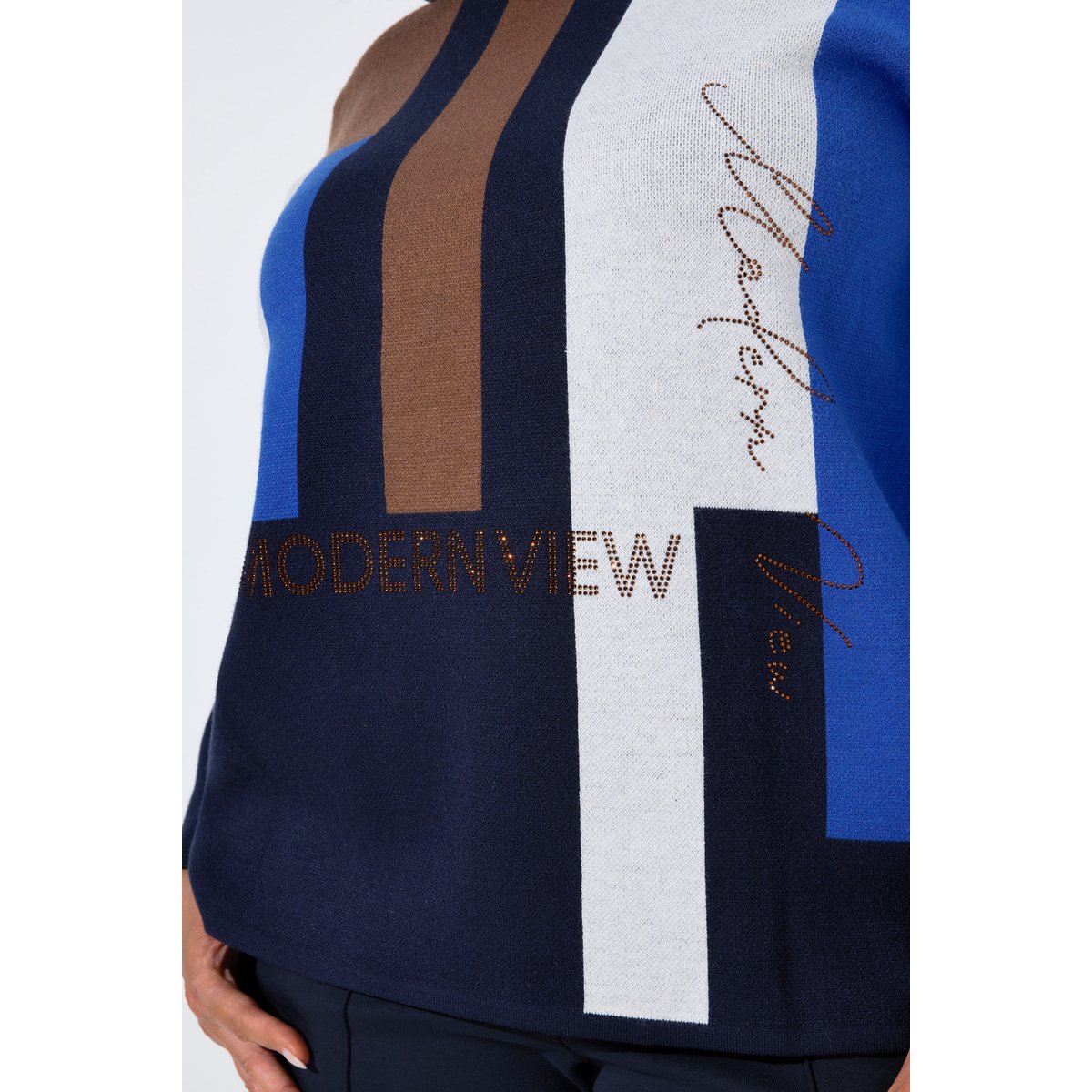 Pull esprit « colour block » marine, ULLA POPKEN