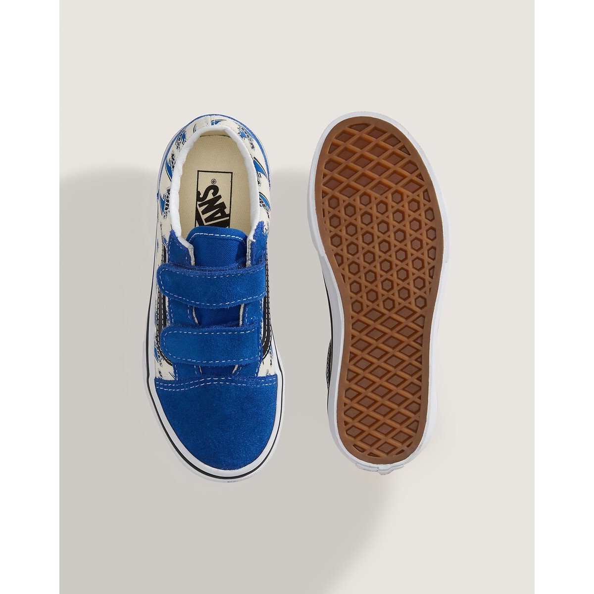 Kids Leather Trainers blue/black/white, VANS
