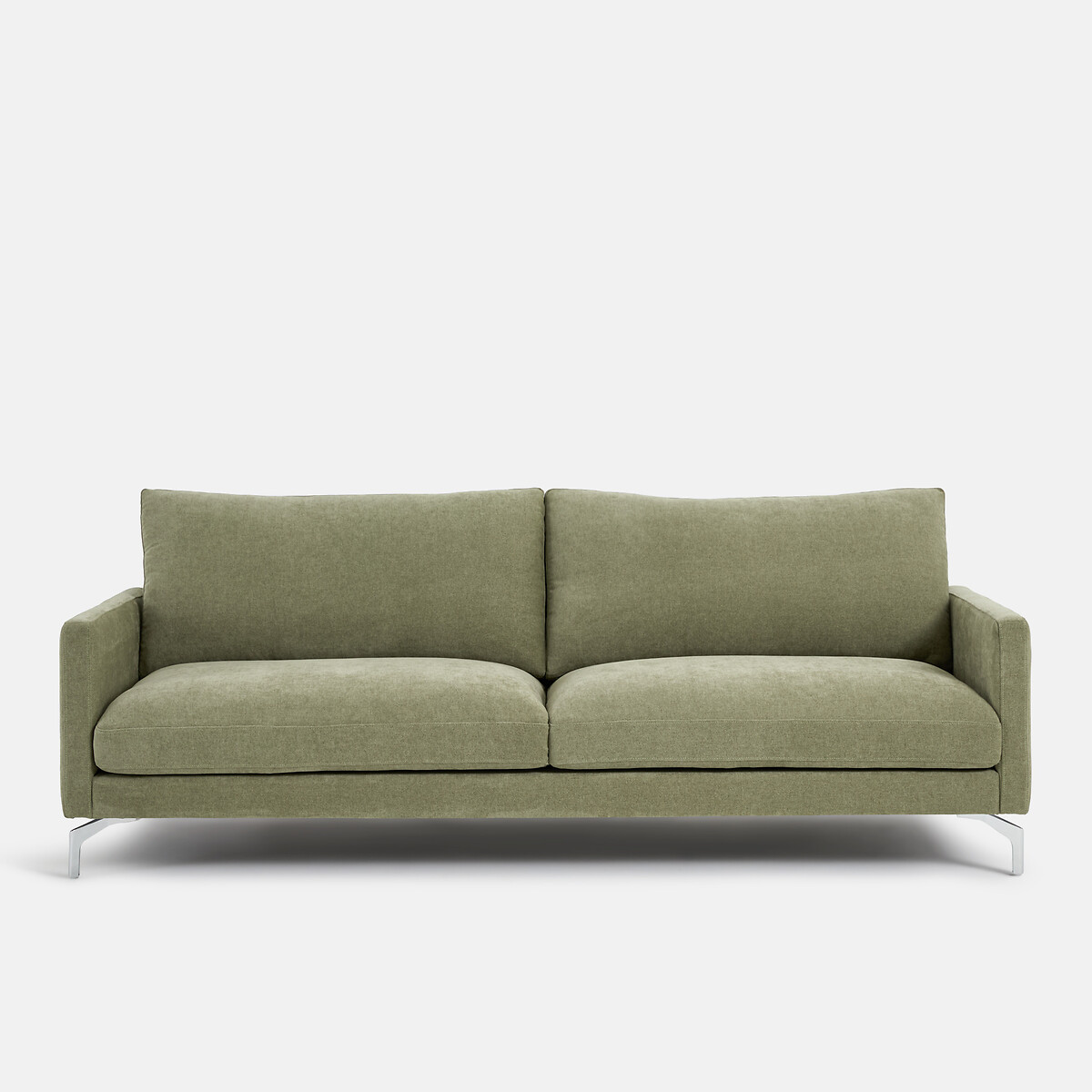 Canapé droit 2, 3 ou 4 places, en polyester chiné, LADY vert eucalyptus, LA REDOUTE INTERIEURS
