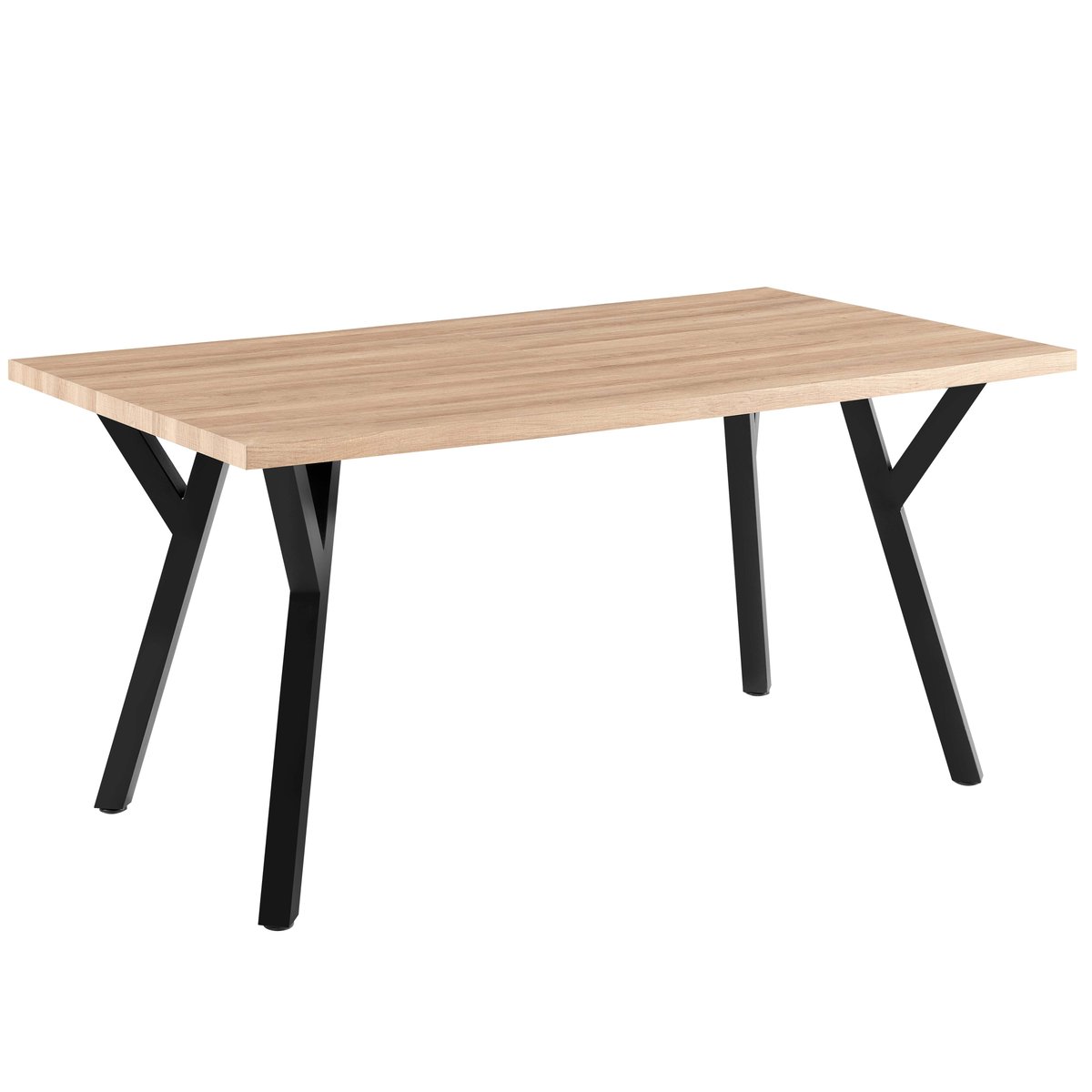 Table à manger extensible 160/240 cm en MDF décor mélaminé, BEATRIX marron, OVIALA