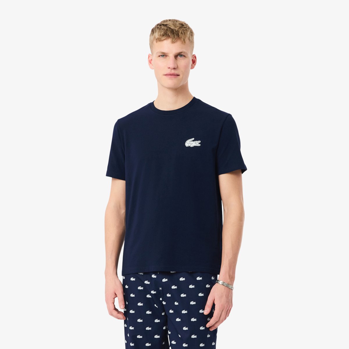Ensemble de pyjama coton imprimé crocodile bleu-525, LACOSTE