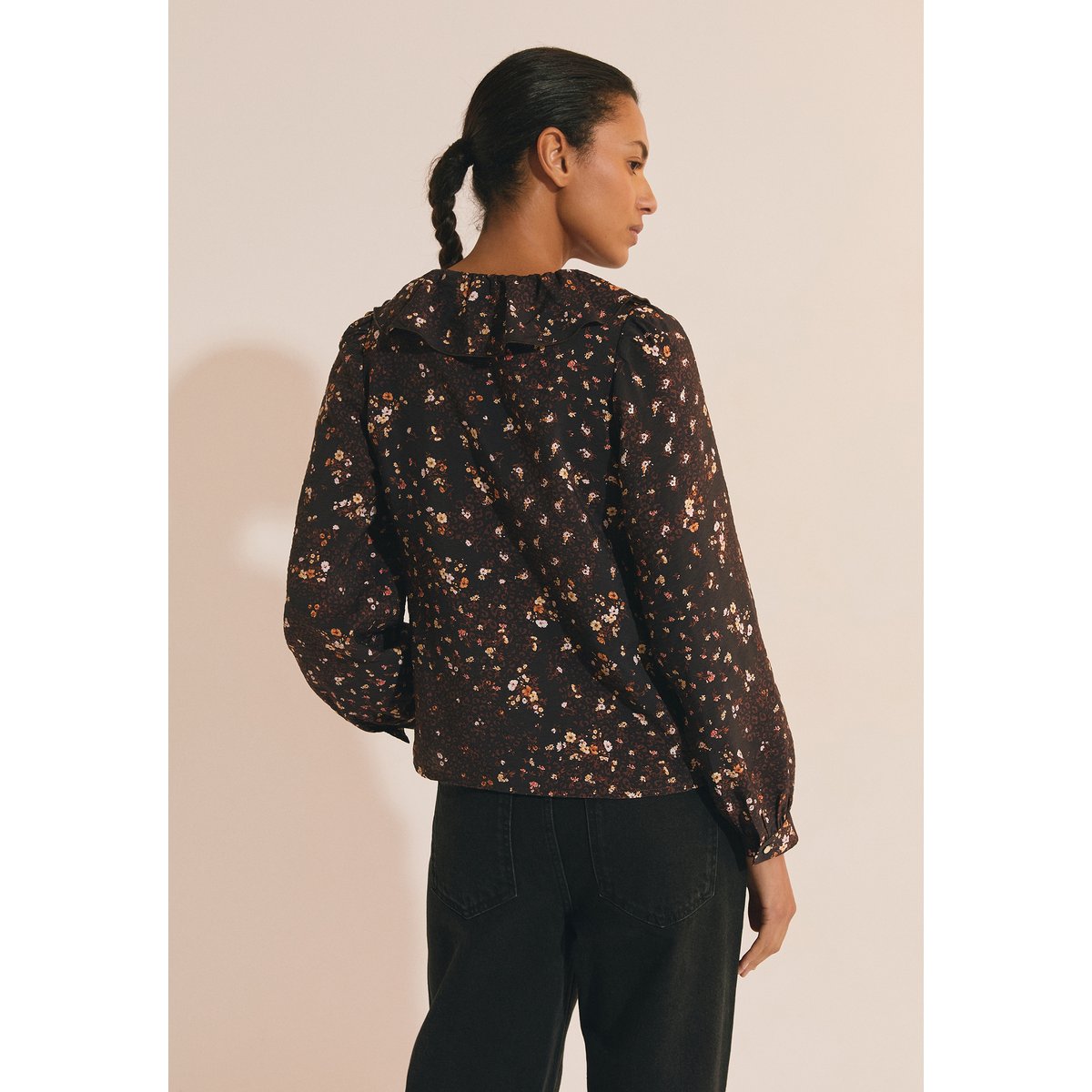 Blouse à motif floral A JONAS IMP imp fd marron, ETAM