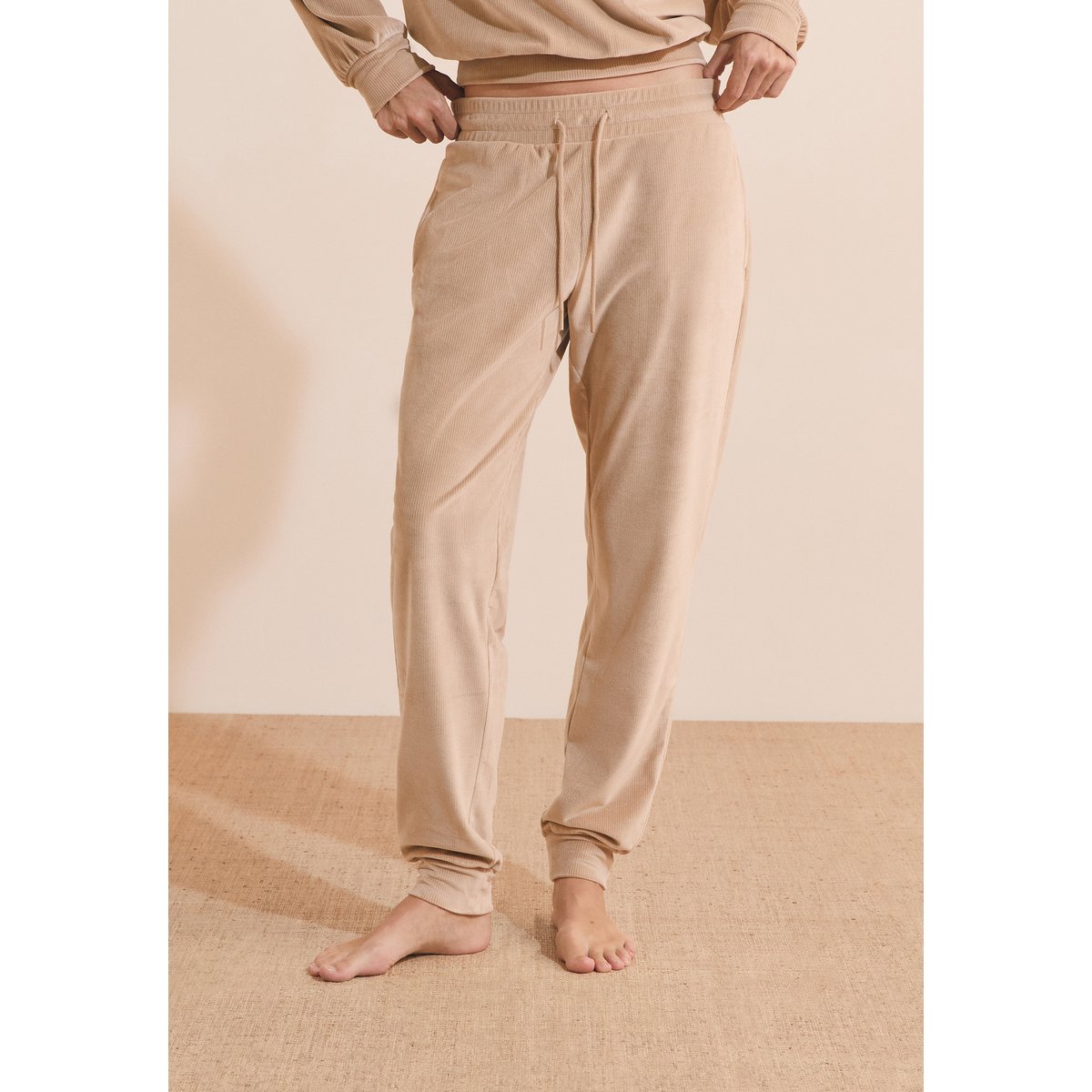 Pantalon de pyjama côtelé BAYRON beige, ETAM