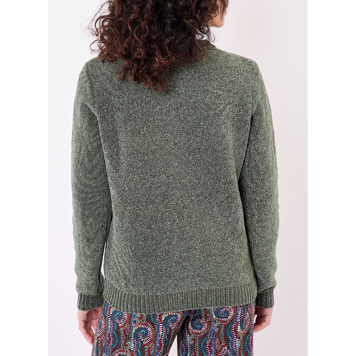 Pull maille duveteuse FALLON vert kaki, LA FIANCÉE