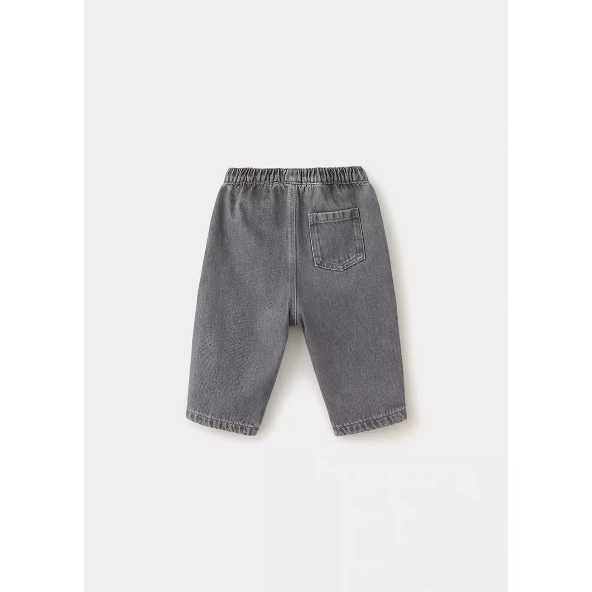 Jean droit à taille élastique gris denim, MANGO BABY