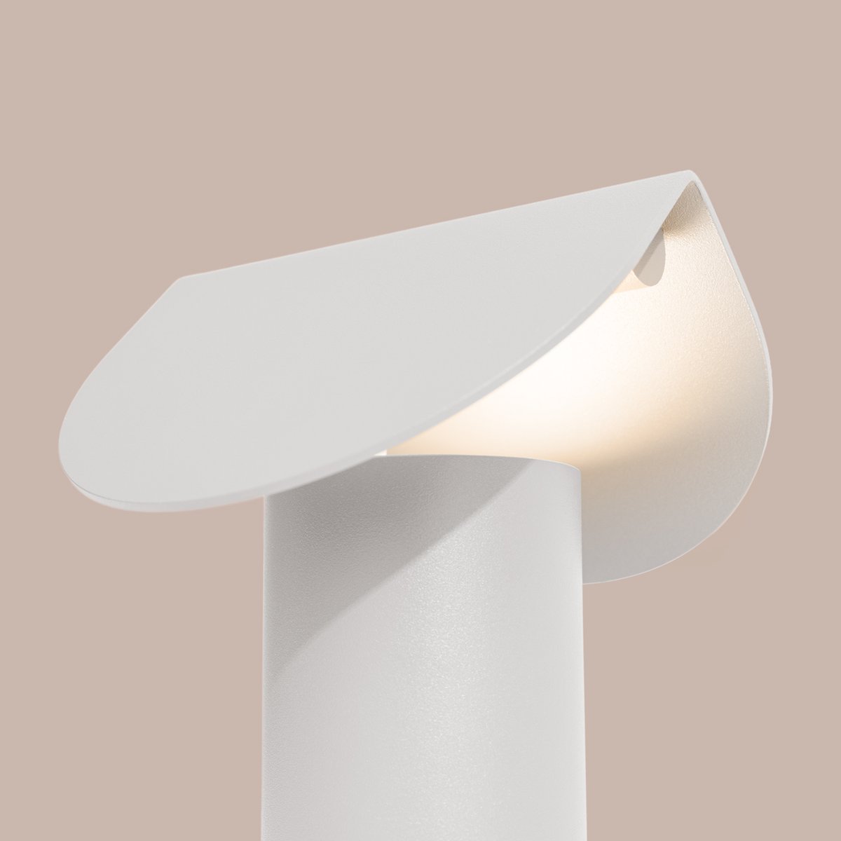 Lampe de bureau Aluminium Blanc LED 1 Biscuit blanc, EDEN