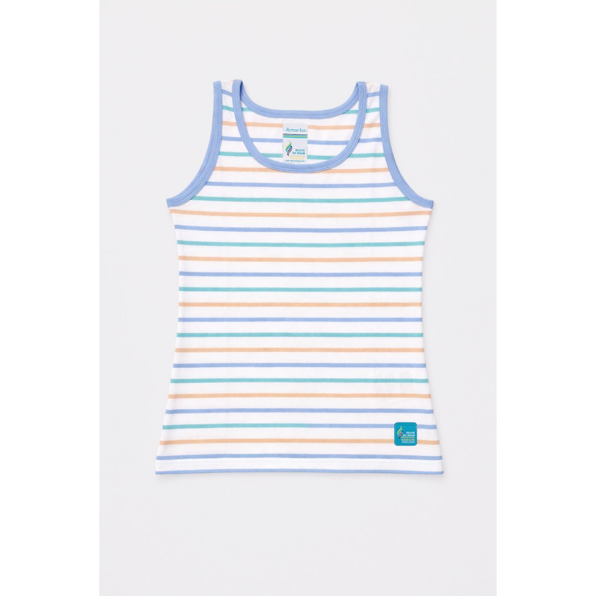 Débardeur rayé - coton léger blanc/ placid blue/ pool b, ARMOR-LUX
