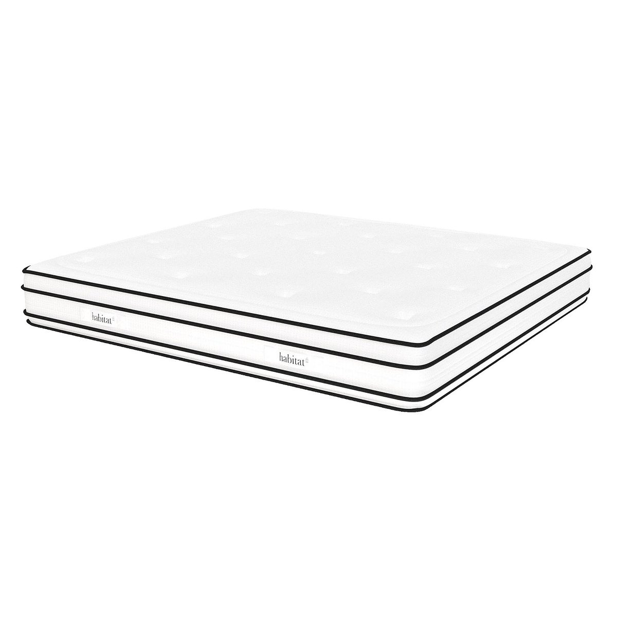 Matelas hybride ressorts ensachés et mousse en mémoire de forme DREAM HYBRIDE blanc, HABITAT
