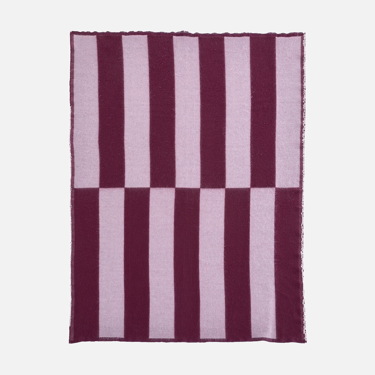 Colcha de jacquard de rayas geométricas con flecos, TABAKA burdeos/rosa, LA REDOUTE INTERIEURS