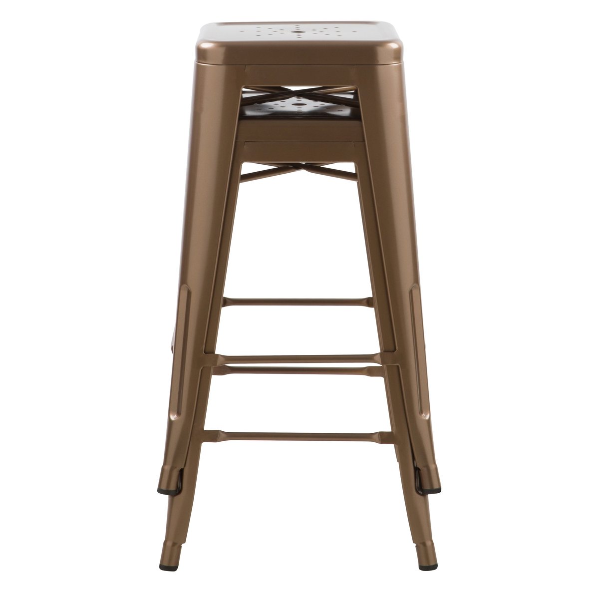 Lot de 2 tabourets pour îlot central 66 cm en métal mat - INDUS cuivre mat, MAISON PAVANE